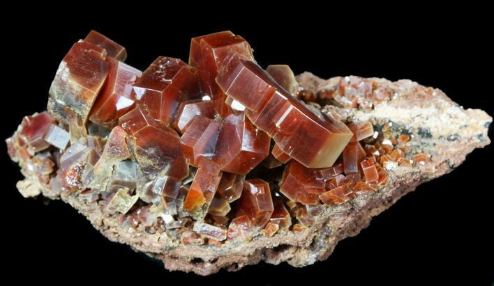 Cluster Of Lustrous Red Vanadinite Crystals - Morocco #51286